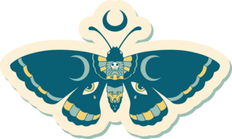tattoo style sticker of a moth png