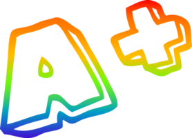 rainbow gradient line drawing cartoon letter grades png