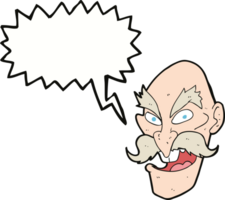cartoon evil old man face with thought bubble png