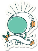 sticker of tattoo style astronaut png