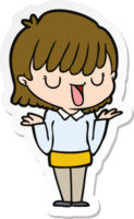 sticker of a cartoon woman png