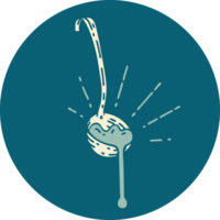 icon of tattoo style ladle of gravy png