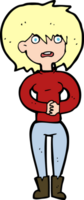 cartoon worried woman png