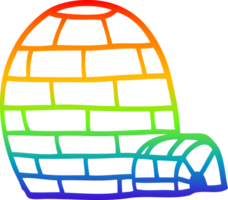 regenbooggradiënt lijntekening cartoon ijs iglo png