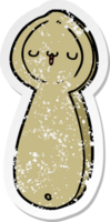 distressed sticker of a cartoon spoon png