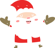 père noël de dessin animé de style couleur plat png