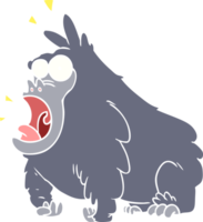 flat color style cartoon shouting gorilla png