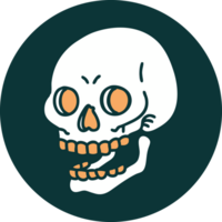 tattoo style icon of a skull png