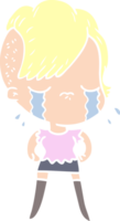 flat color style cartoon crying girl png