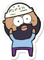 sticker of a cartoon bearded man png