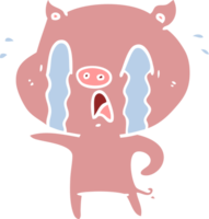 crying pig flat color style cartoon png