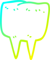 dente de desenho de desenho de linha de gradiente frio png