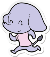 sticker of a cute cartoon elephant png