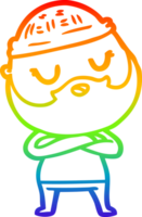 dibujo de línea de gradiente de arco iris hombre de dibujos animados con barba png