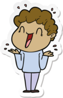 sticker of a cartoon happy man png