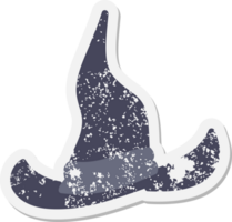 spooky witch hat grunge sticker png