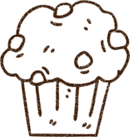 dibujo al carboncillo de muffins de chocolate png