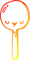 warm gradient line drawing cartoon candy lollipop png