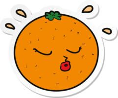 pegatina de una naranja de dibujos animados png