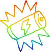 arco iris gradiente línea dibujo dibujos animados batería completamente cargada png