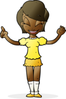 cartoon pretty girl with idea png