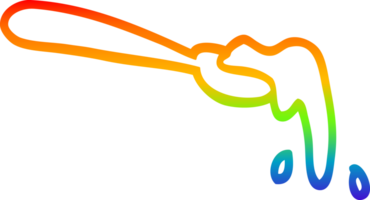 rainbow gradient line drawing cartoon ladle of food png