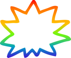 rainbow gradient line drawing cartoon explosion png