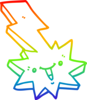 arc en ciel gradient ligne dessin dessin animé coup de foudre png