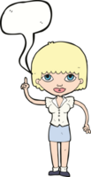 Cartoon-Frau mit Idee mit Sprechblase png