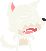 angry flat color style cartoon fox png