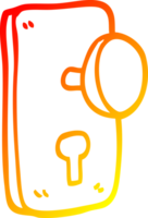 maçaneta da porta dos desenhos animados de desenho de linha de gradiente quente png