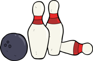 tecknad serie bowling boll och käglor png