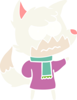 renard agacé de dessin animé de style plat couleur png