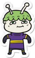 sticker of a friendly cartoon spaceman png