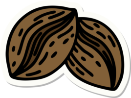 tattoo style sticker of coffee beans png