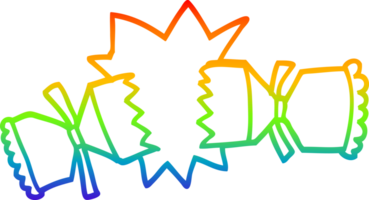 rainbow gradient line drawing cartoon exploding cracker png