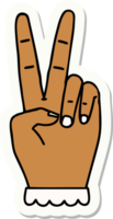 Friedenssymbol Zwei-Finger-Handzeichen-Aufkleber png