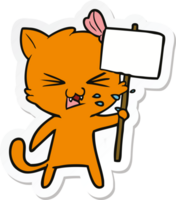 sticker van een cartoonkat png