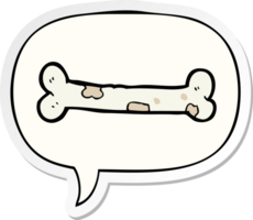 cartoon bone with speech bubble sticker png