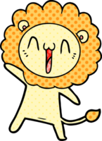 heureux, dessin animé, lion png