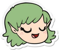 sticker of a cartoon elf girl png