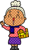 cartoon happy old lady png