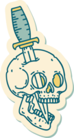 sticker of tattoo in traditional style of a skull png