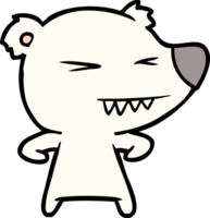 dibujos animados de oso polar enojado png