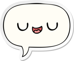 cute cartoon face with speech bubble sticker png