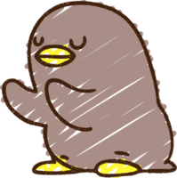 dibujo de tiza de pinguino png