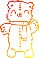 warm helling lijn tekening van een tekenfilm teddy beer png