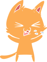 cartoon kat sissen in effen kleurstijl png