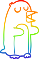 arcobaleno pendenza linea disegno di un' cartone animato pinguino png