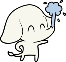 cute cartoon elephant spouting water png